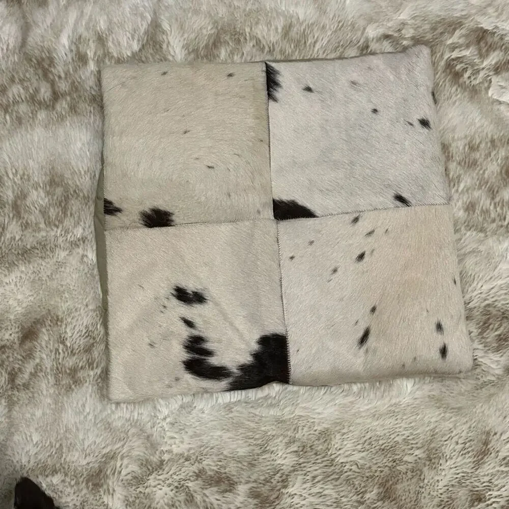 Cowhide Decorative Pillow Cover | Sz 18” x 18”